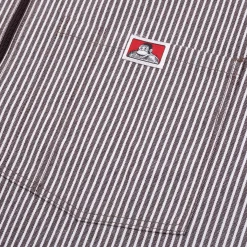 Ben Davis Striped 1/2 Zip Short-Sleeve Shirt - Brown