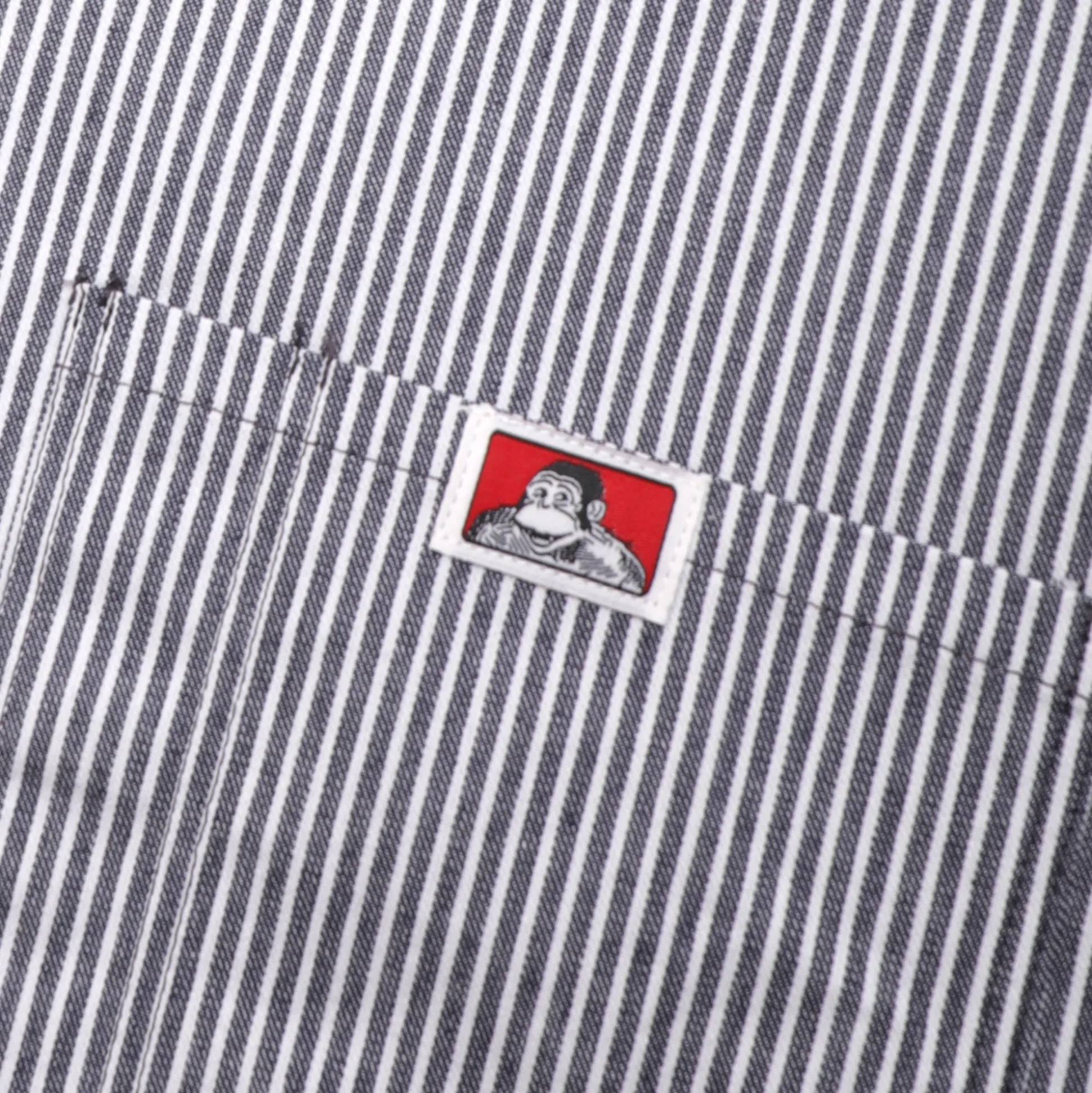 Ben Davis Striped 1/2 Zip Short-Sleeve Shirt - Navy