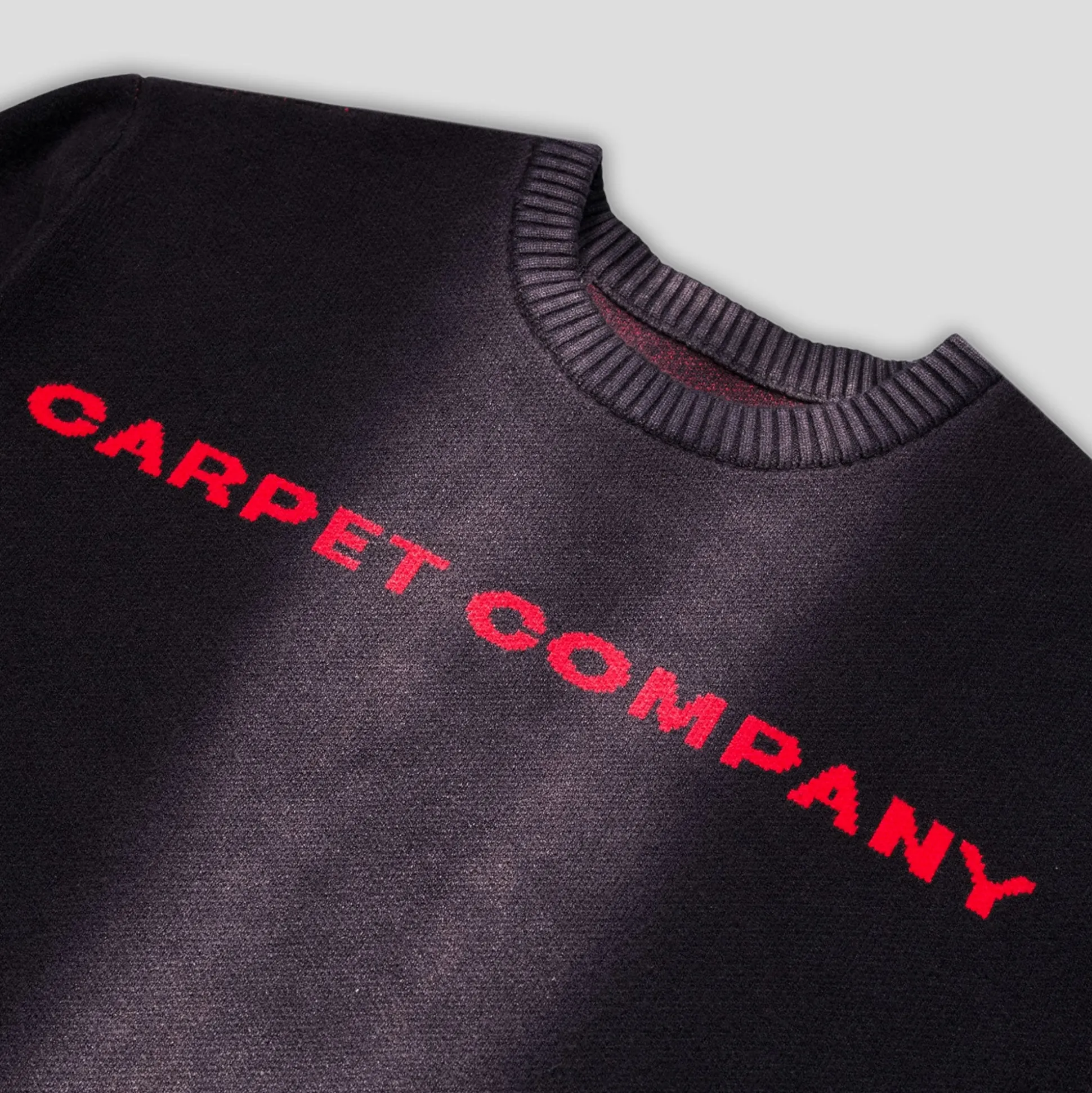 Carpet Company Bleached Woven Sweater - Black / Bleach