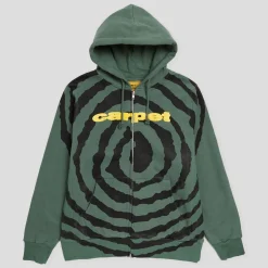 Carpet Company Spiral Zip-up Hoodie - Forest Green