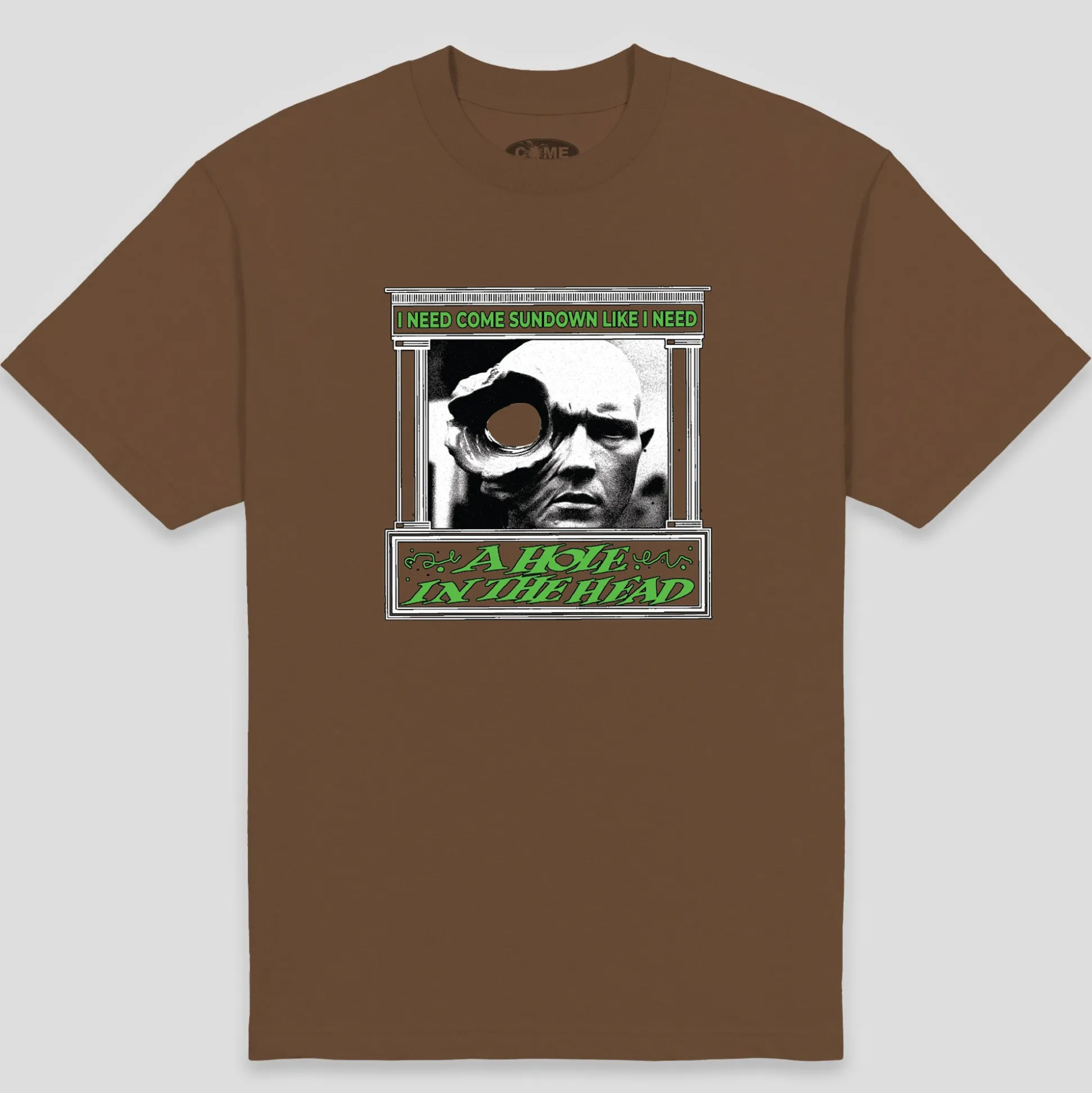 Come Sundown Hole in the Head Tee - Brown