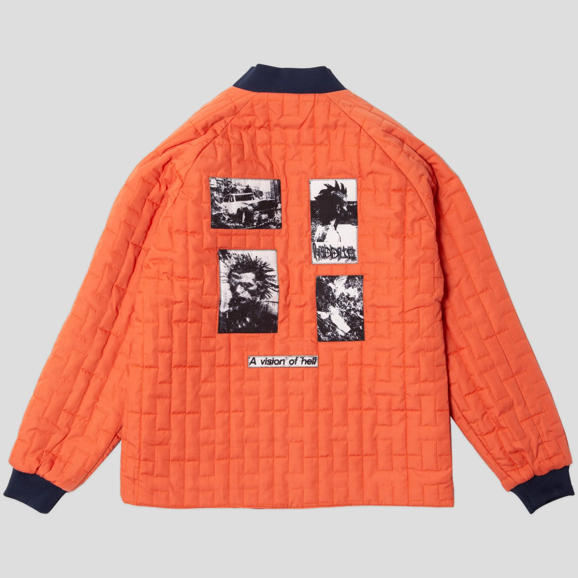 Hoddle M1 Reversible Bomber Jacket - Navy / Safety Orange