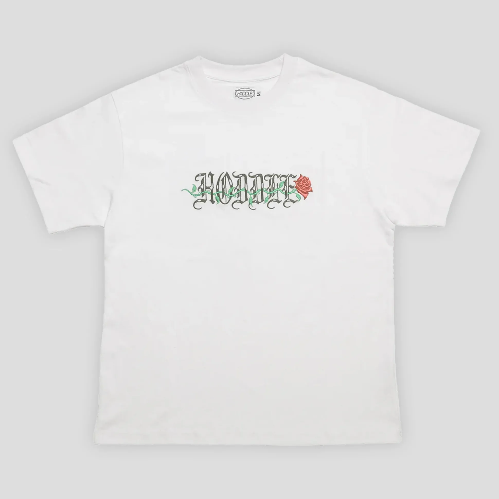 Hoddle Rose Embroidery Tee - White