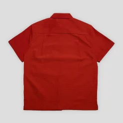 Hoddle Thorn Seersucker Short Sleeve Shirt - Rust