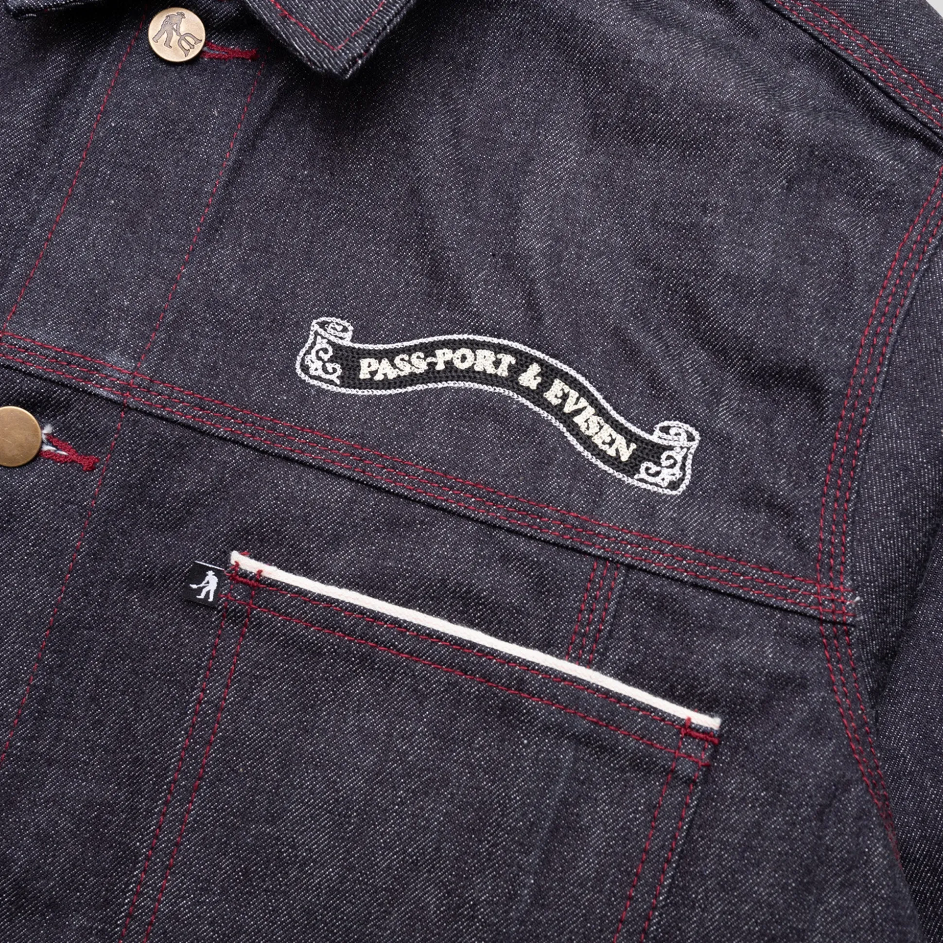 Pass~Port & Evisen Selvedge Denim Workers Club Jacket - Raw Denim