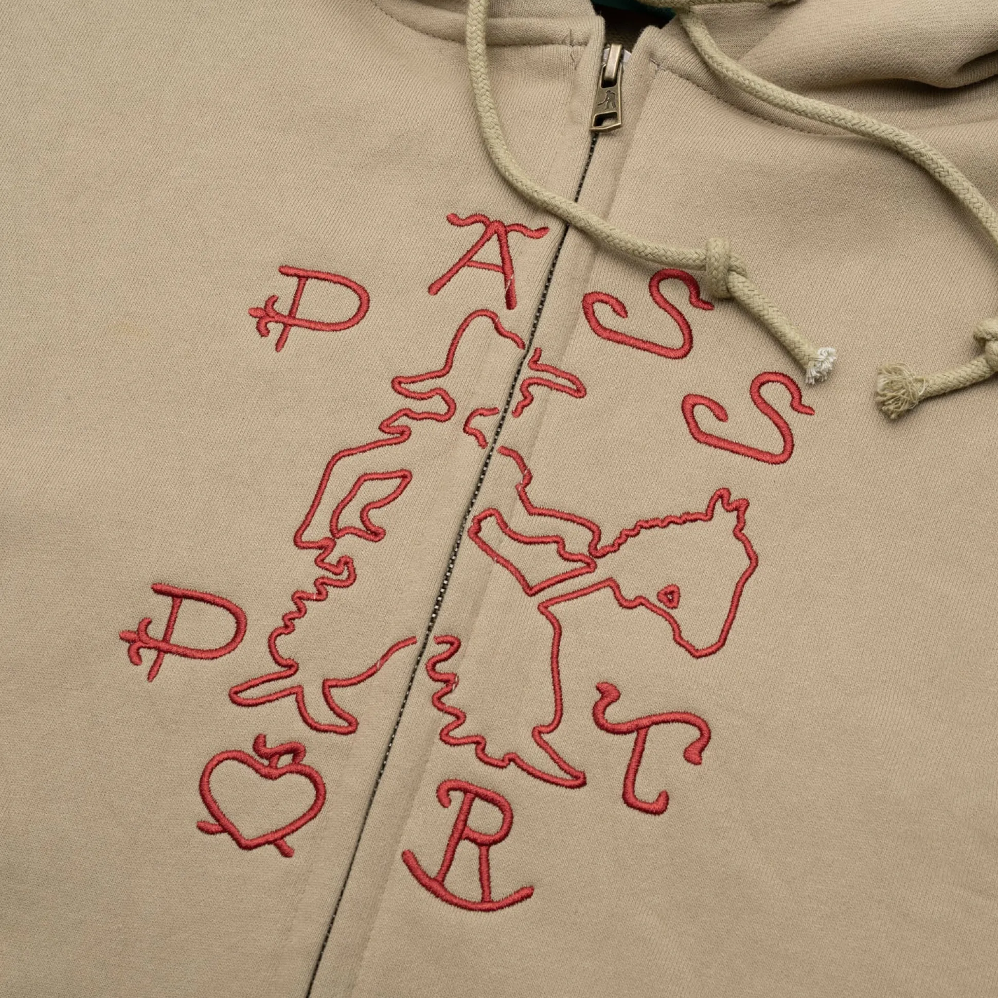 Pass~Port Cowpoke Organic Fleece Zip Hoodie - Khaki