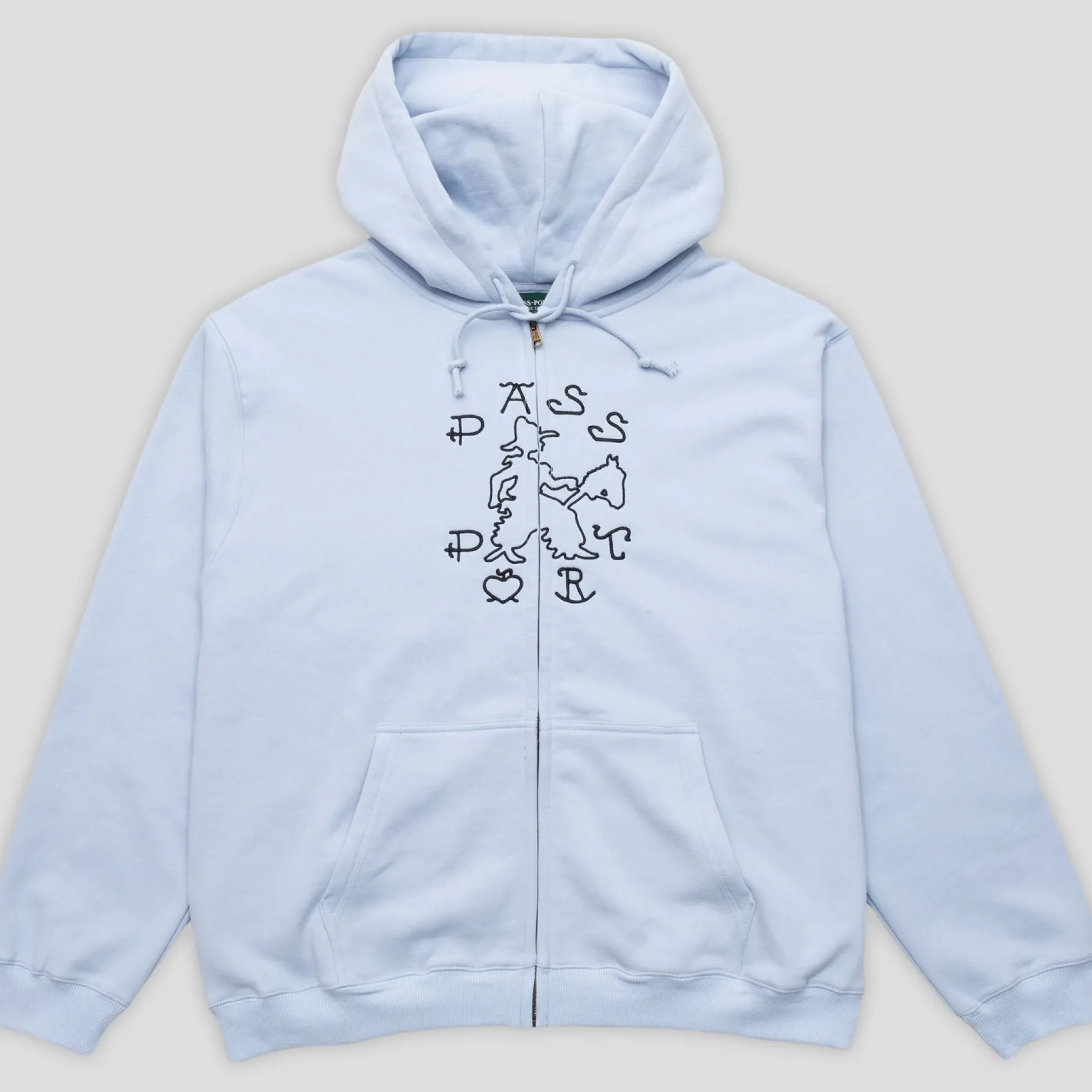 Pass~Port Cowpoke Organic Fleece Zip Hoodie - Powder Blue