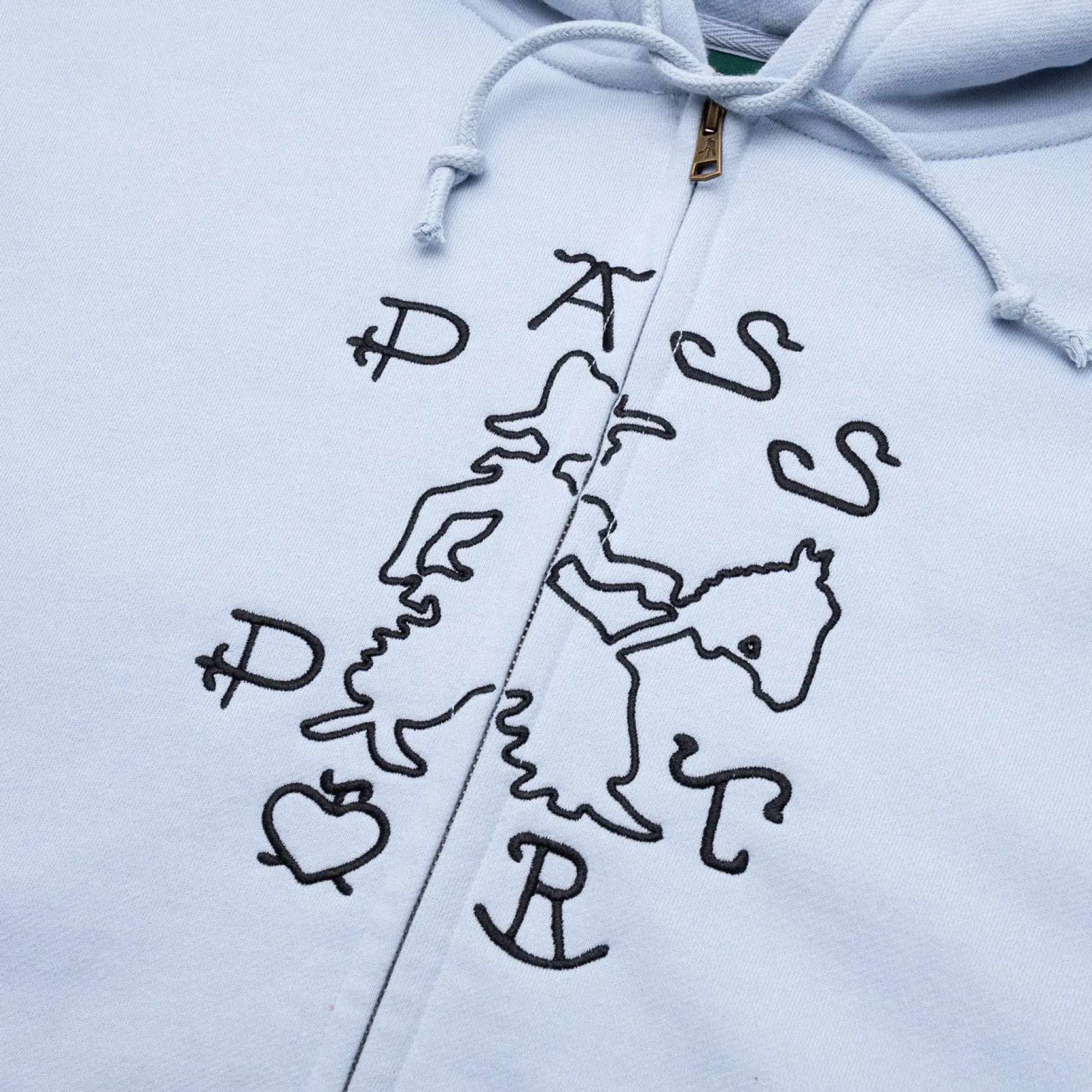 Pass~Port Cowpoke Organic Fleece Zip Hoodie - Powder Blue