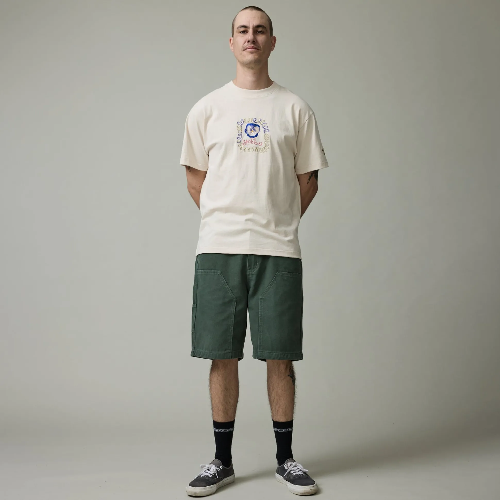 Pass~Port Double Knee Diggers Club Short - Washed Forest Green