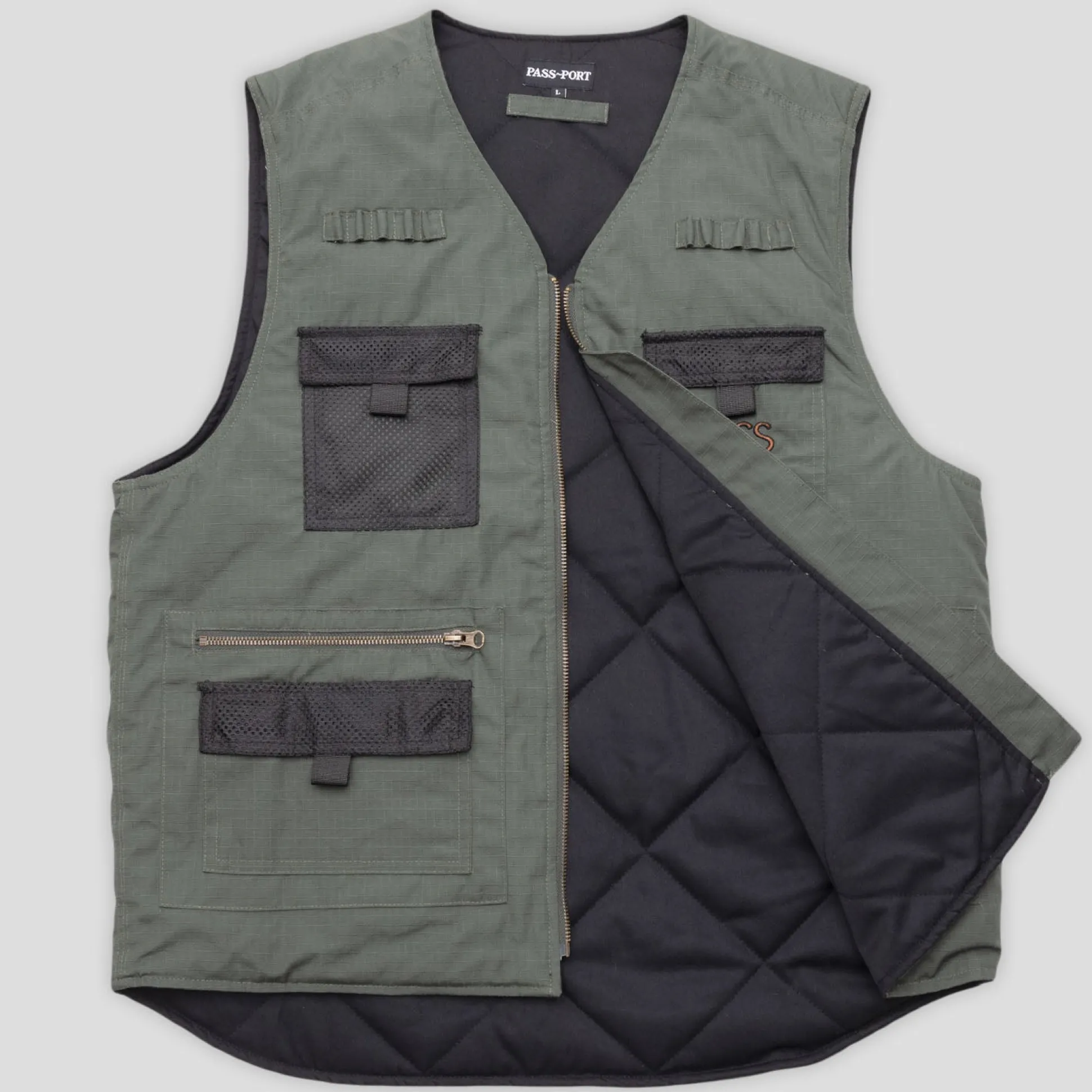 Pass~Port Frog Lure Ripstop Fishing Vest - Moss