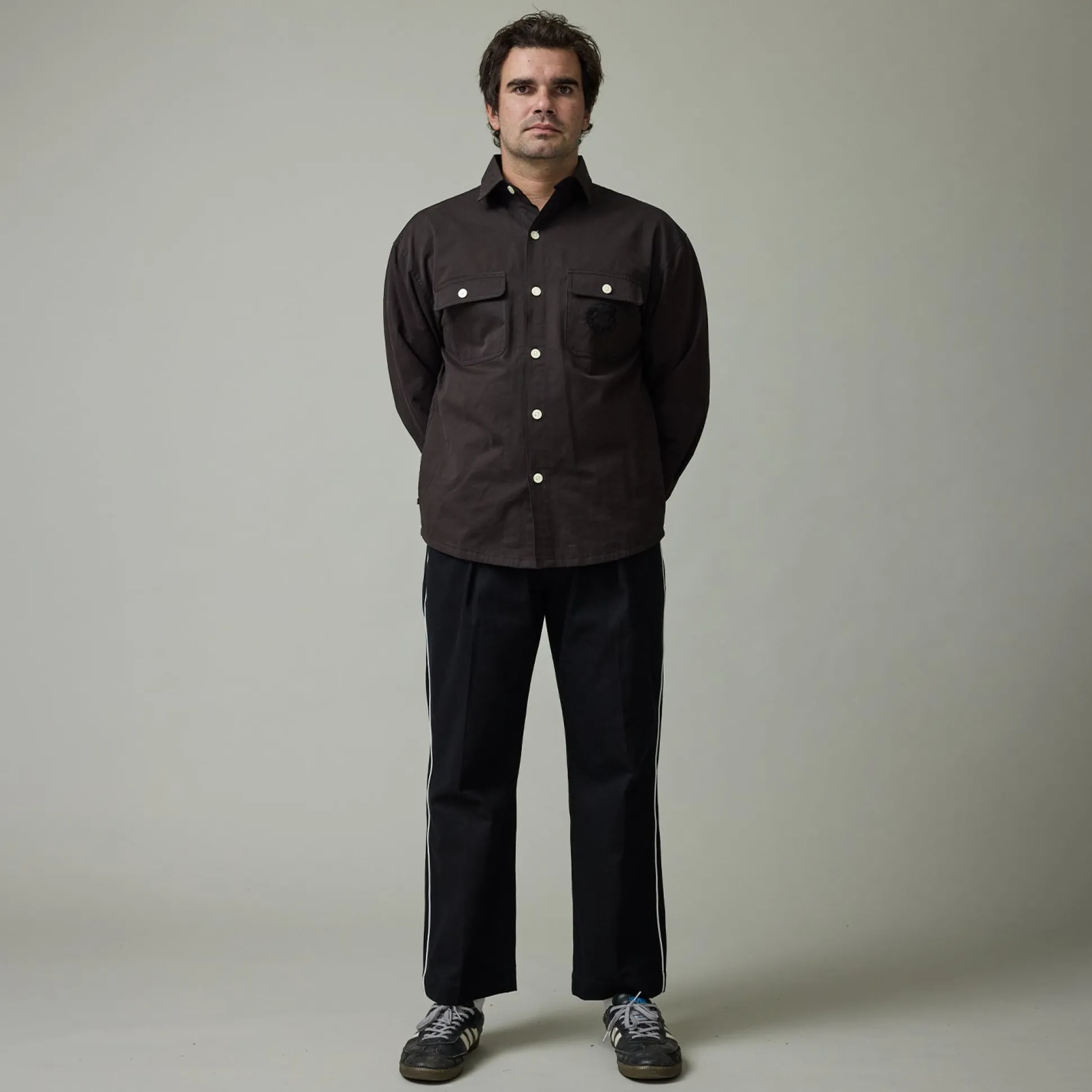 Pass~Port Herringbone Leagues Club Side Stripe Pant - Black / White St