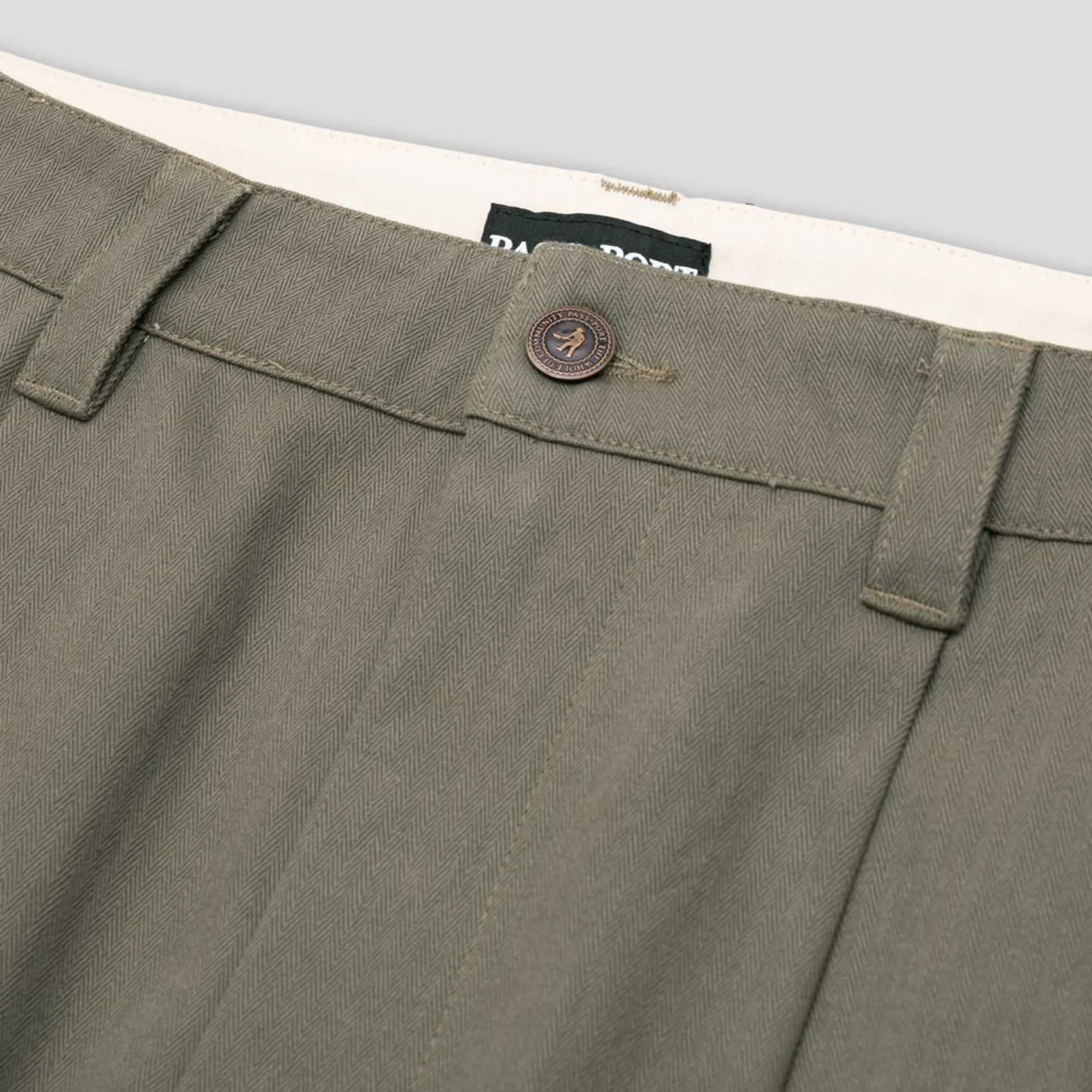 Pass~Port Herringbone Leagues Club Short - Olive