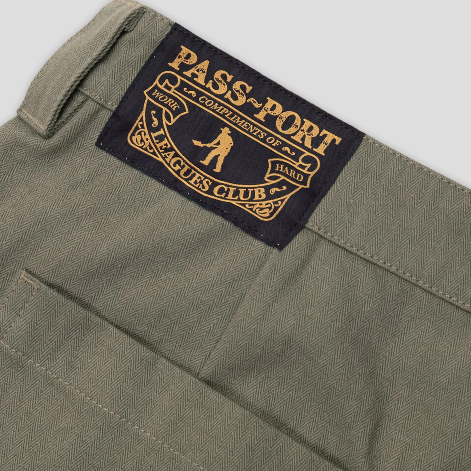 Pass~Port Herringbone Leagues Club Short - Olive