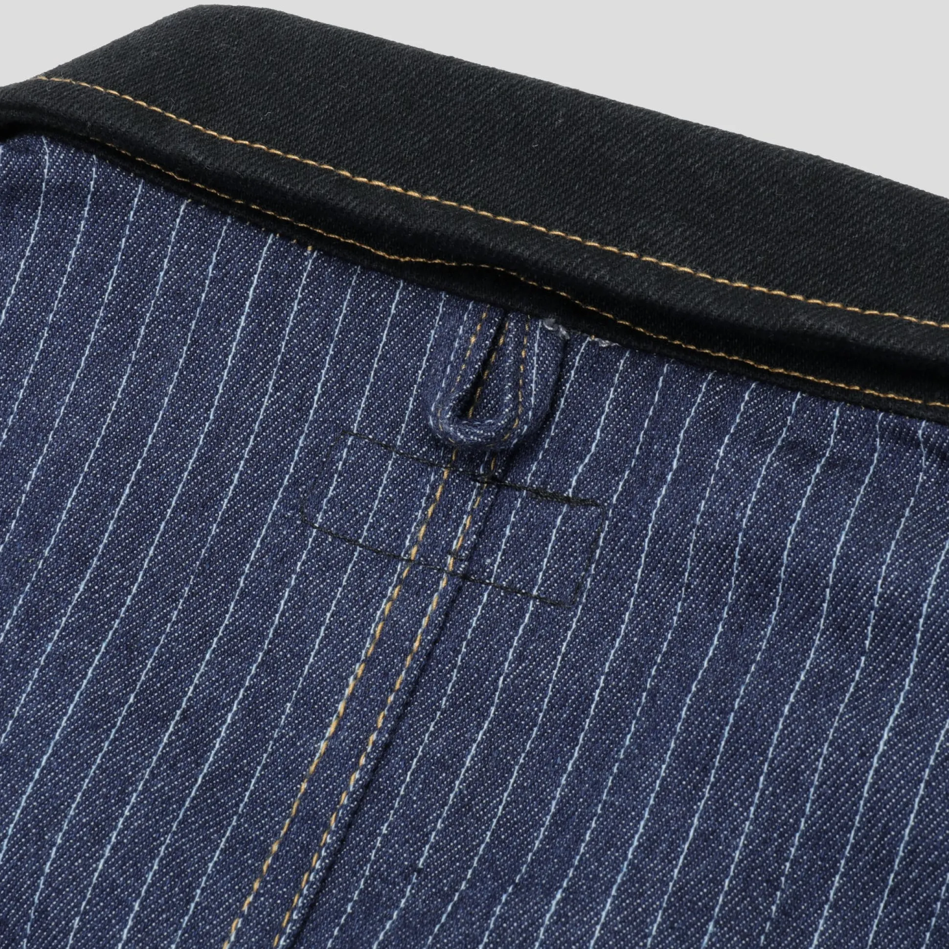 Pass~Port Long Con Striped Denim Packers Jacket - Dark Indigo