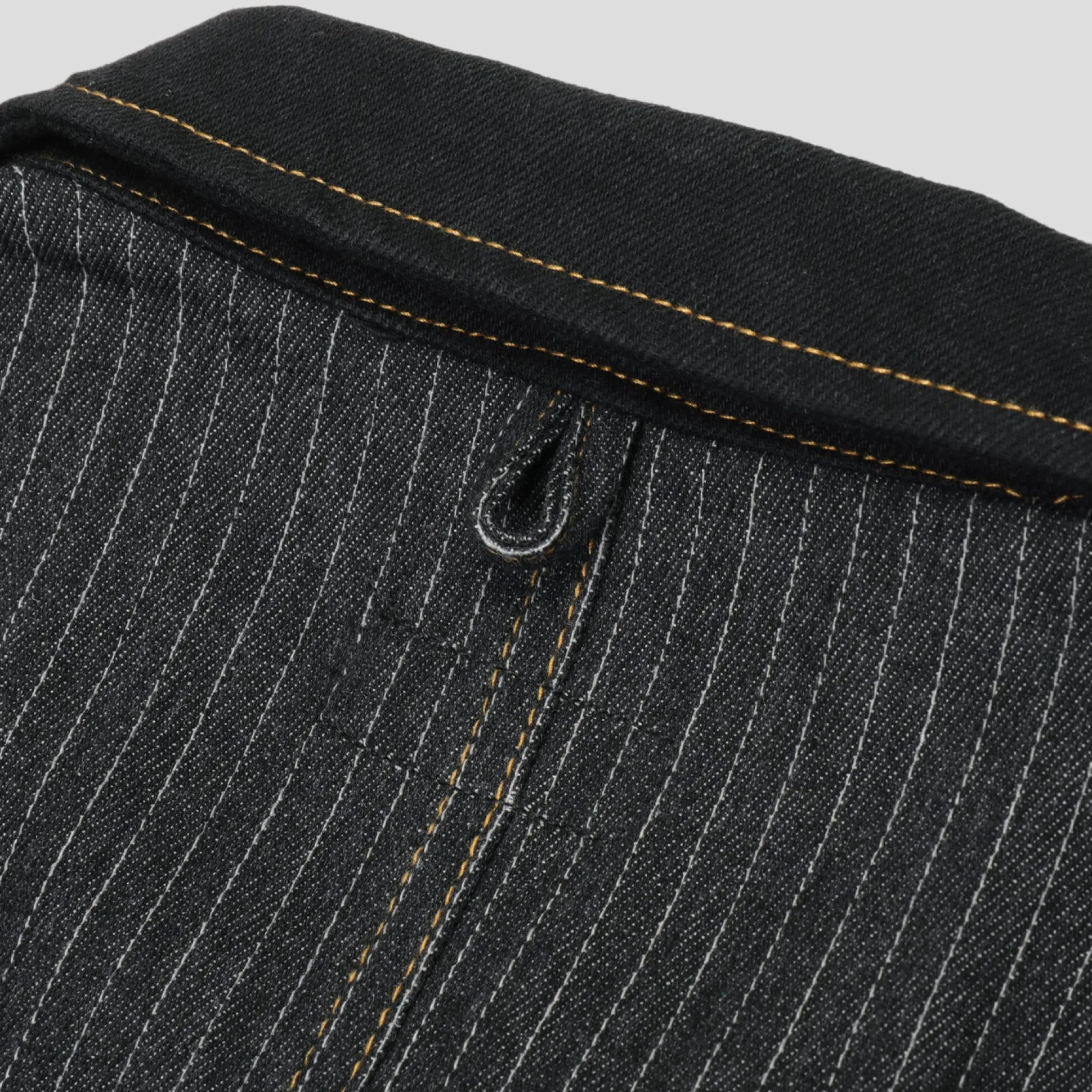 Pass~Port Long Con Striped Denim Packers Jacket - Black