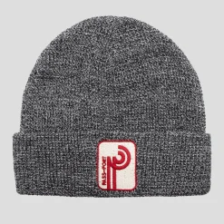 Pass~Port Long Con Waffle Knit Beanie - Grey Speckle