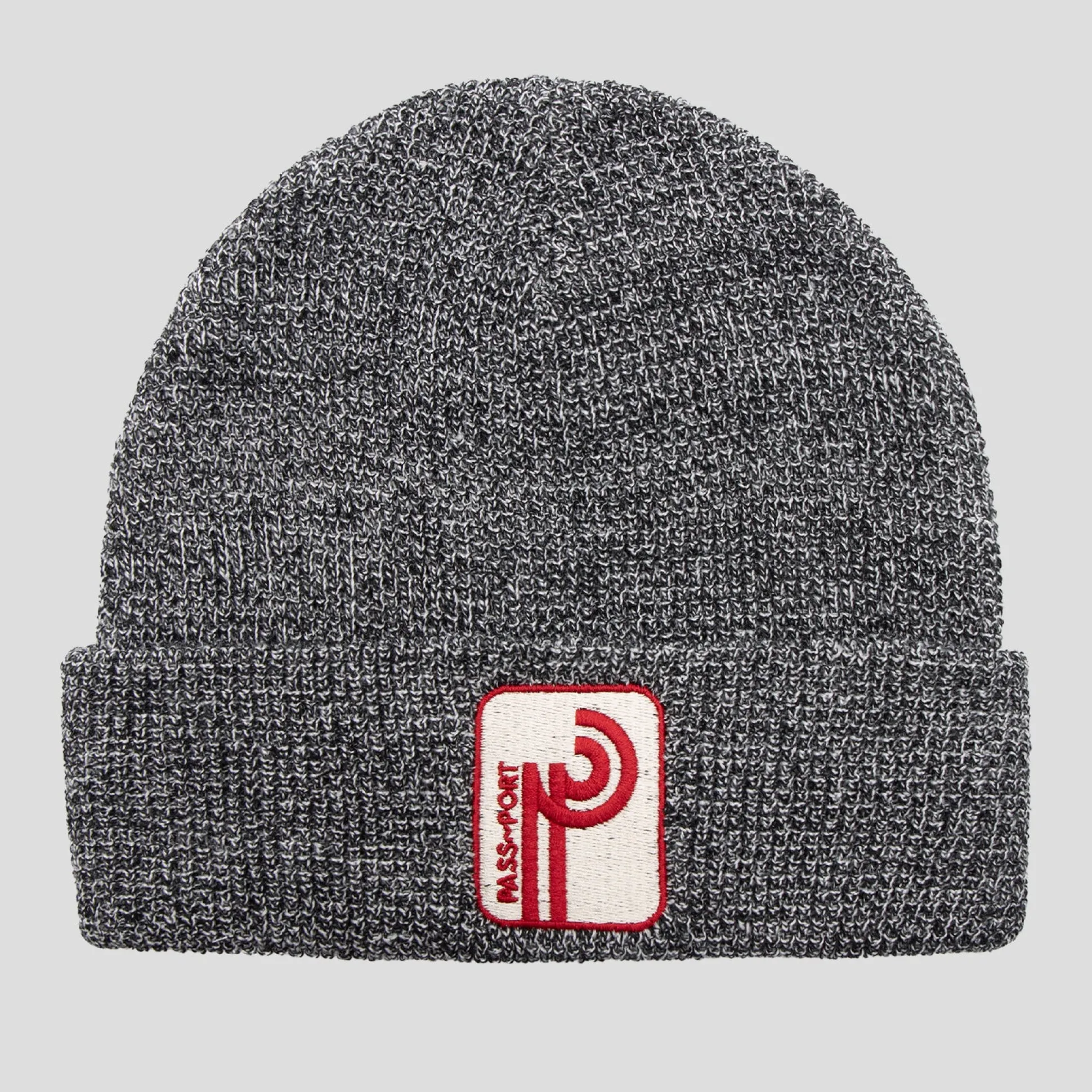 Pass~Port Long Con Waffle Knit Beanie - Grey Speckle