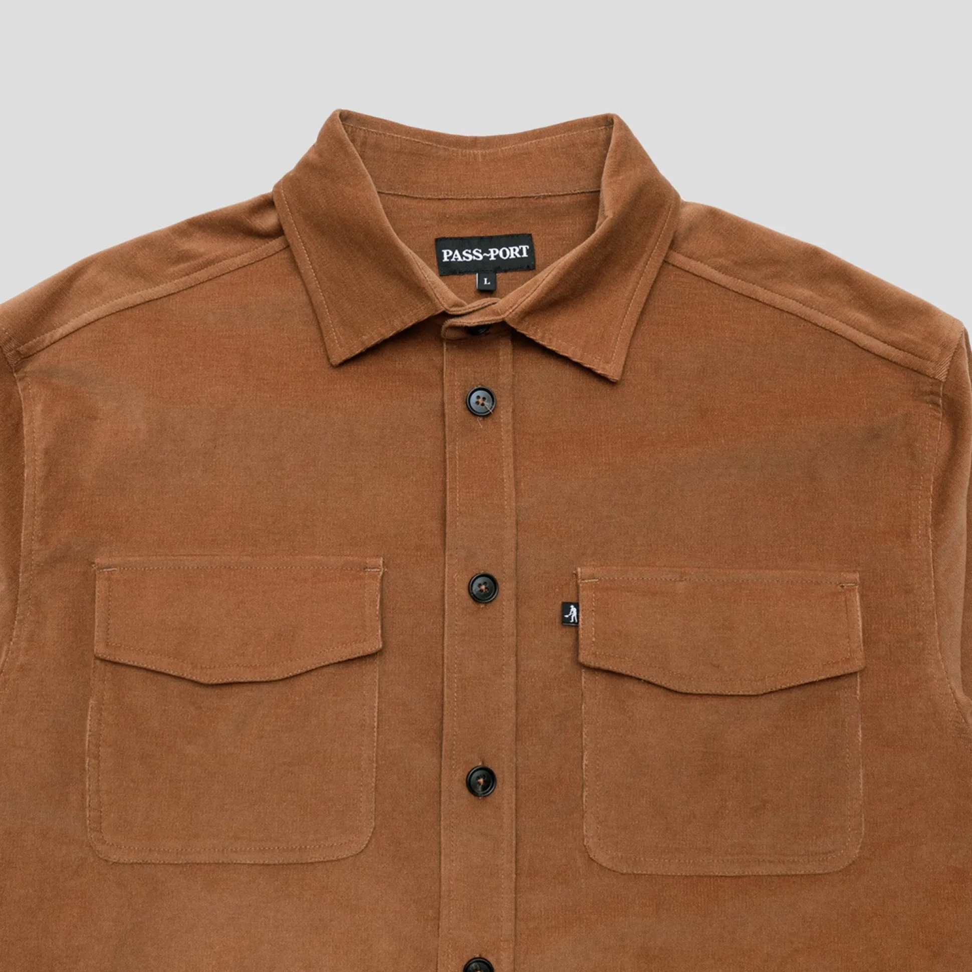 Pass~Port Micro Cord Workers Shirt - Caramel