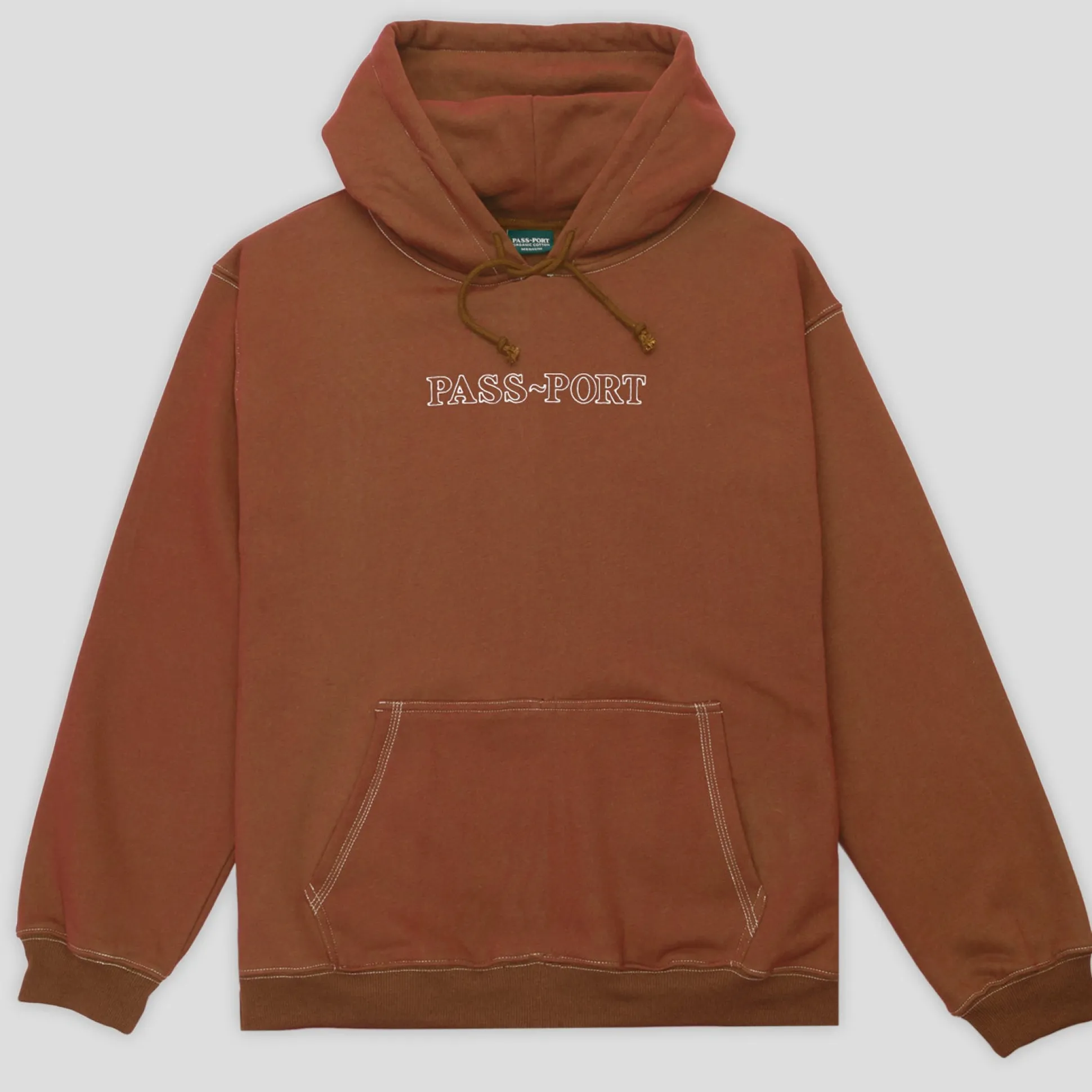 Pass~Port Official Organic Cotton Hoodie - Deep Rust