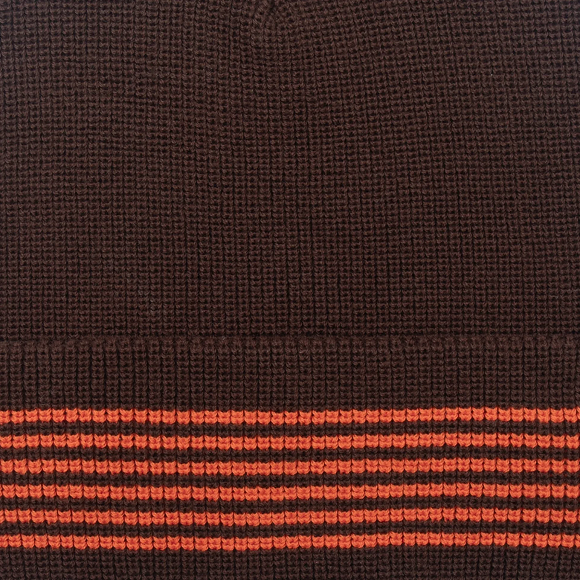Pass~Port Organic Cotton Stripe Knit Beanie - Chocolate / Orange