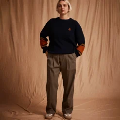 Pass~Port Organic Cotton Stripe Knit Sweater - Navy