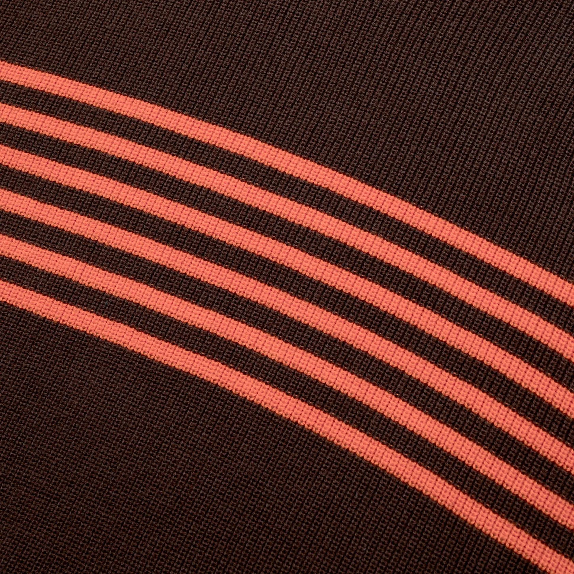 Pass~Port Organic Cotton Stripe Knit Sweater - Choc / Orange