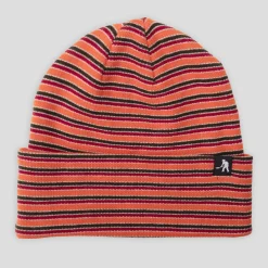 Pass~Port Organic Cotton Stripe Knit Beanie - Orange Multi