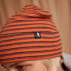 Pass~Port Organic Cotton Stripe Knit Beanie - Orange Multi