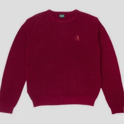 Pass~Port Organic Waffle Knit Sweater - Maroon