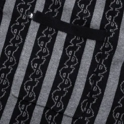 Pass~Port Pattoned Knit Polo Long Sleeve - Black