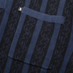 Pass~Port Pattoned Knit Polo - Navy