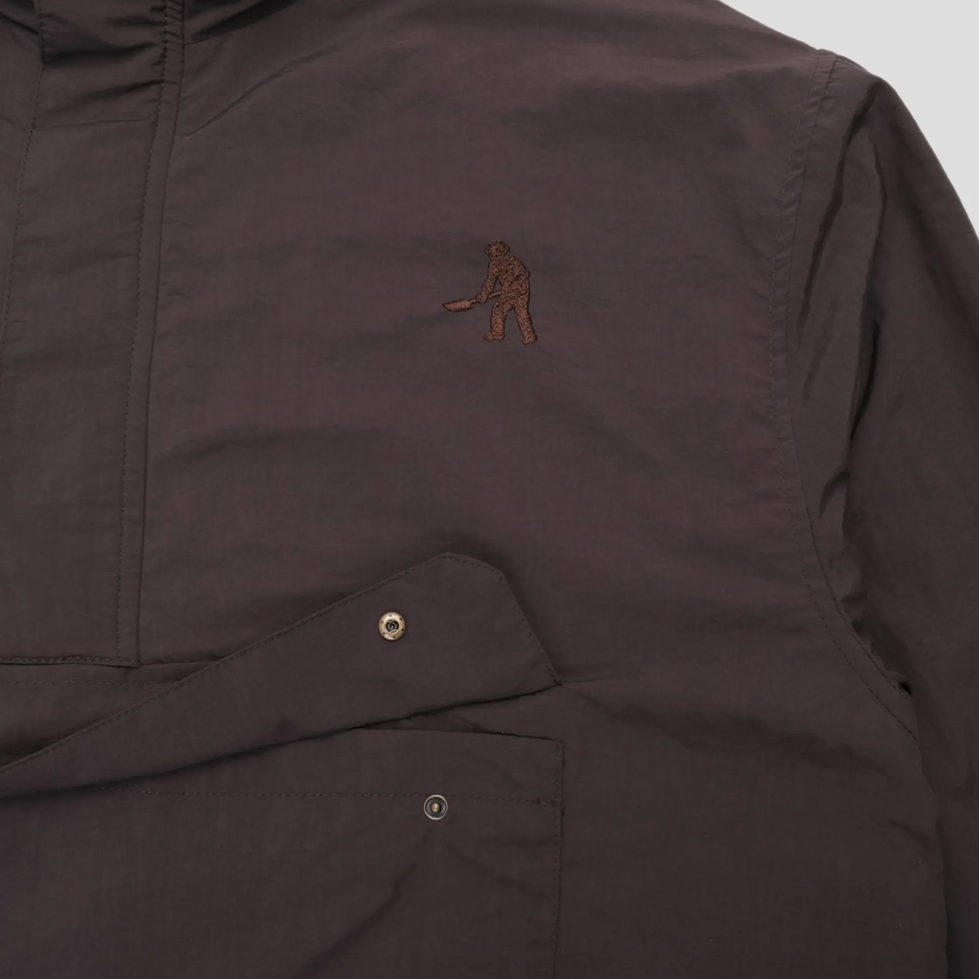 Pass~Port Pullover Lined Spray Jacket RPET - Dark Chocolate