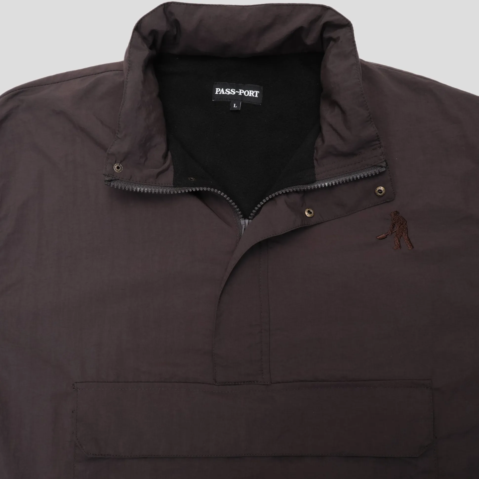Pass~Port Pullover Lined Spray Jacket RPET - Dark Chocolate