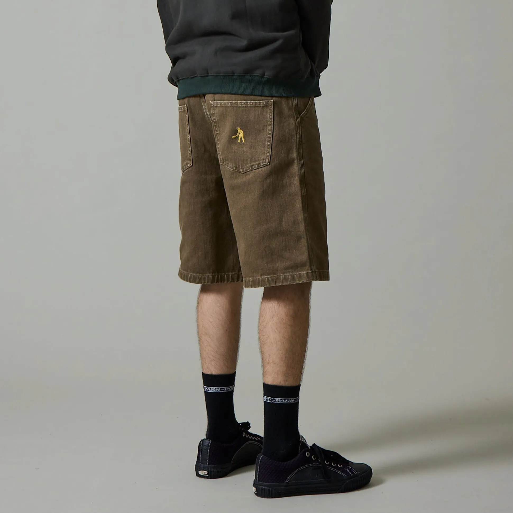 Pass~Port Quandong Workers Club Jean Short - Washed Brown