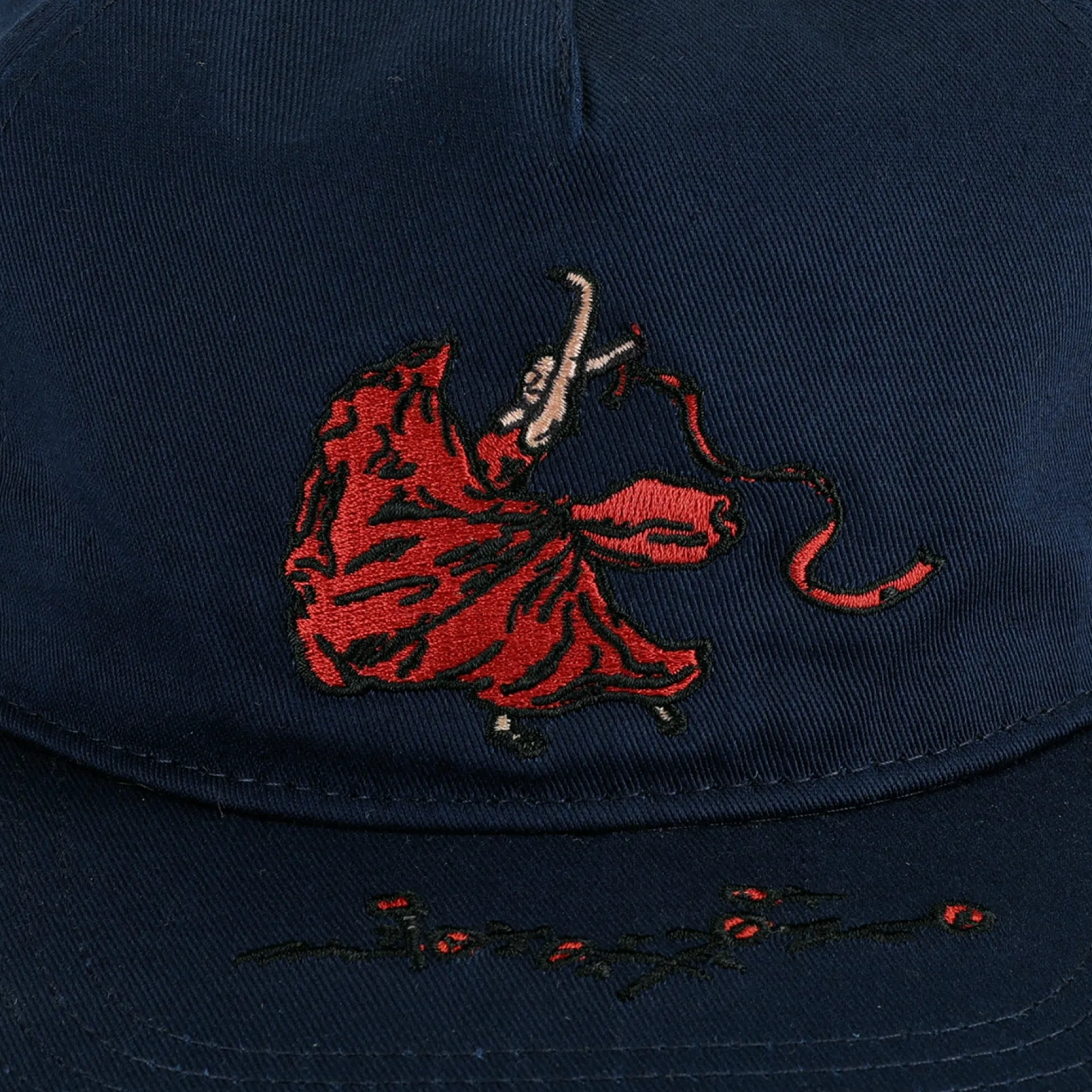 Pass~Port Red Flag Workers Cap - Navy