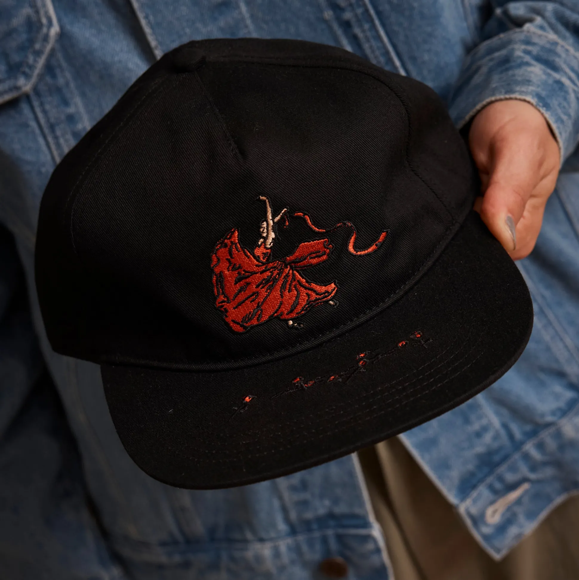 Pass~Port Red Flag Workers Cap - Navy