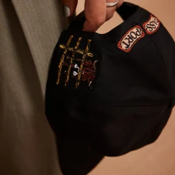 Pass~Port Red Flag Workers Cap - Navy