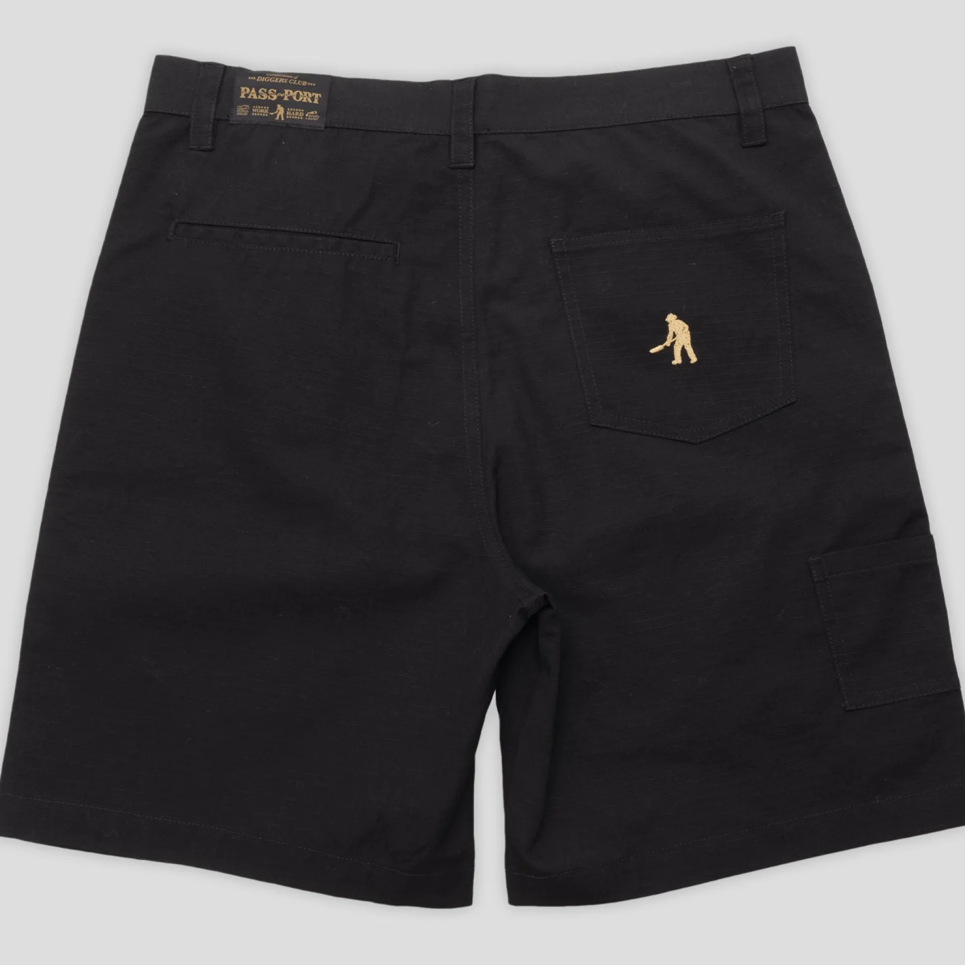 Pass~Port Ripstop Double Knee Diggers Club Short - Black