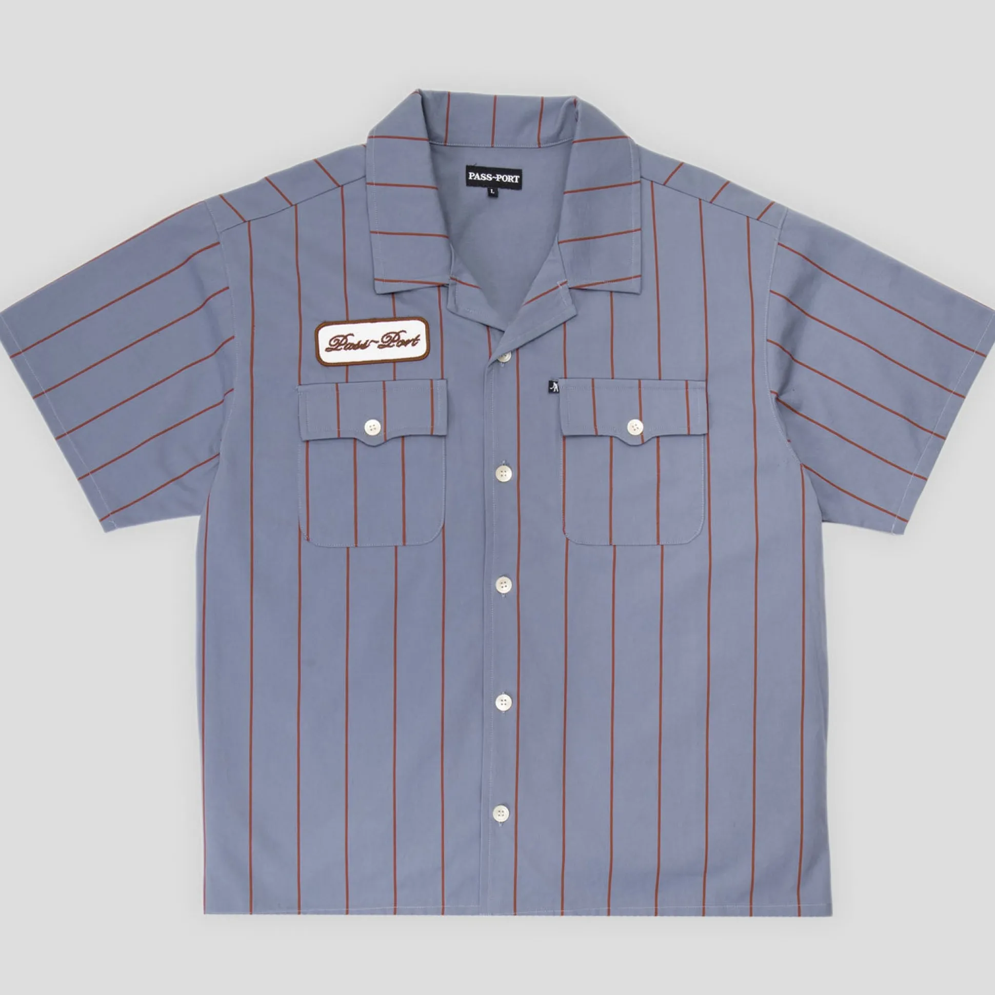 Pass~Port Striped Casual Shirt - Light Blue