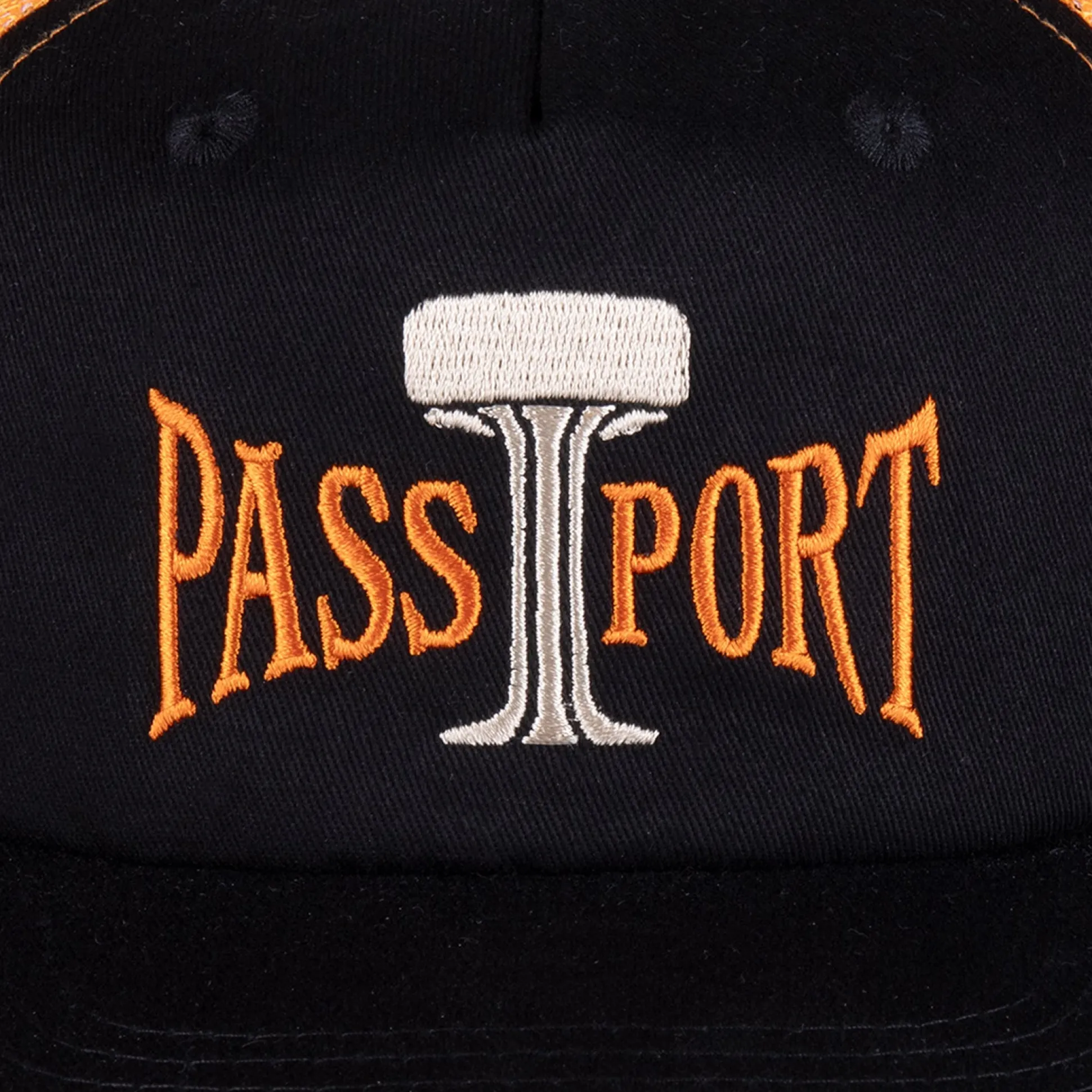 Pass~Port Towers Of Water Trucker Cap - Black / Orange