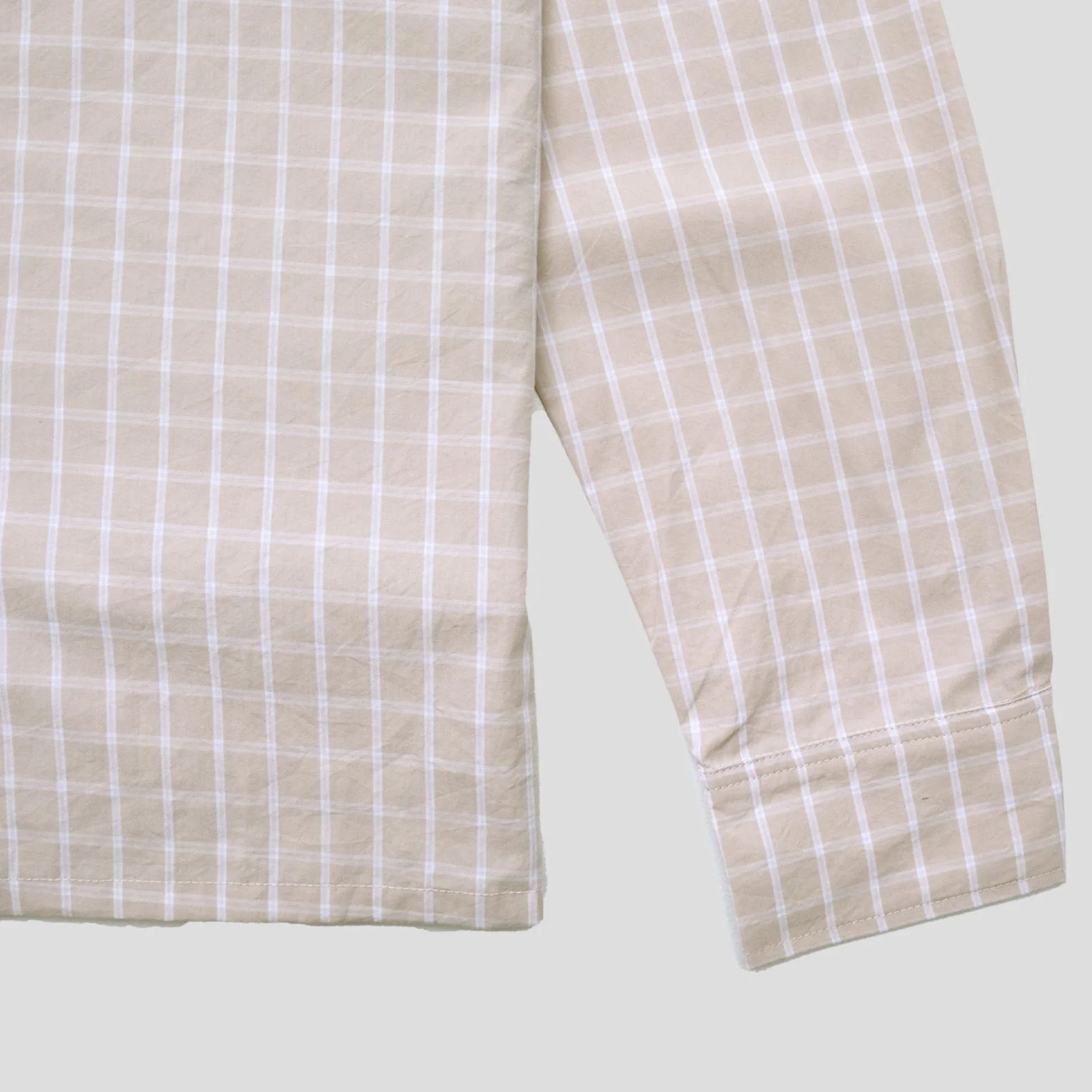 Pass~Port Workers Check Shirt Long Sleeve - Cream