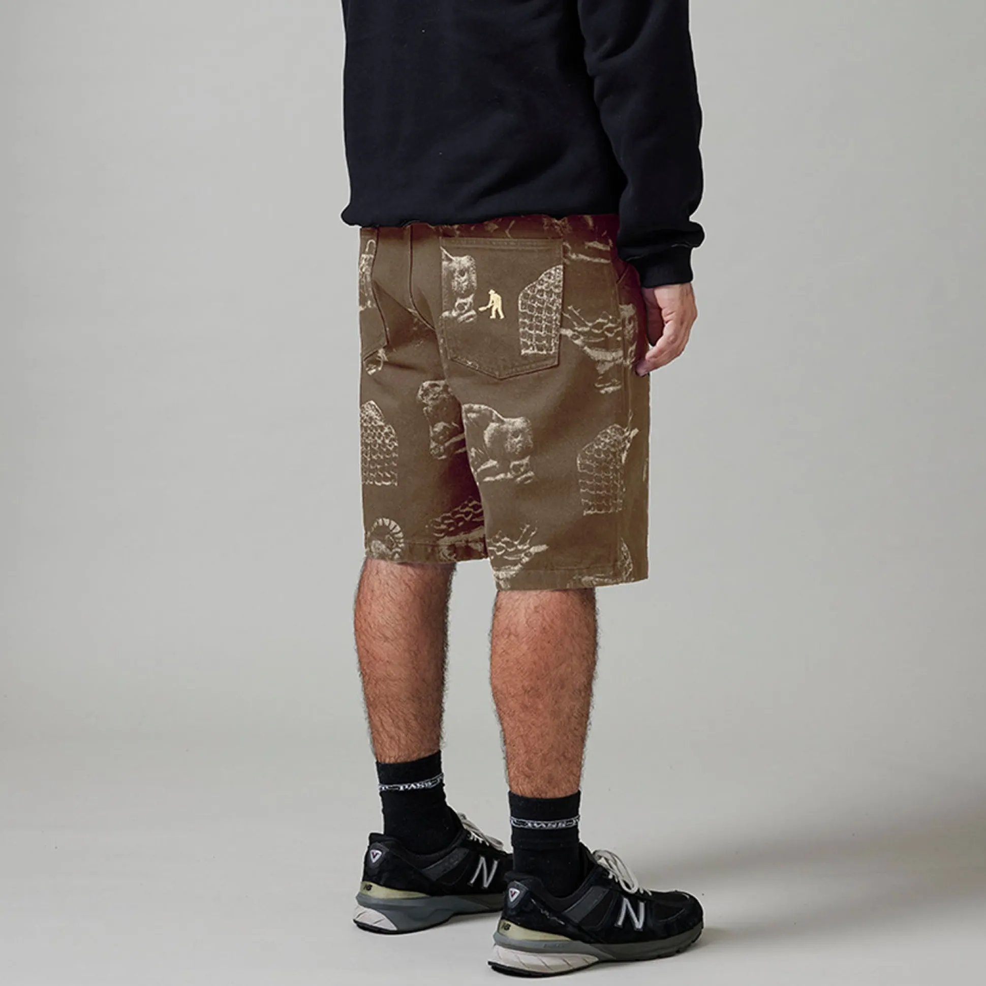 Pass~Port Workers Club Denim Short - Laser Etched Trinkets Over-Dye Br