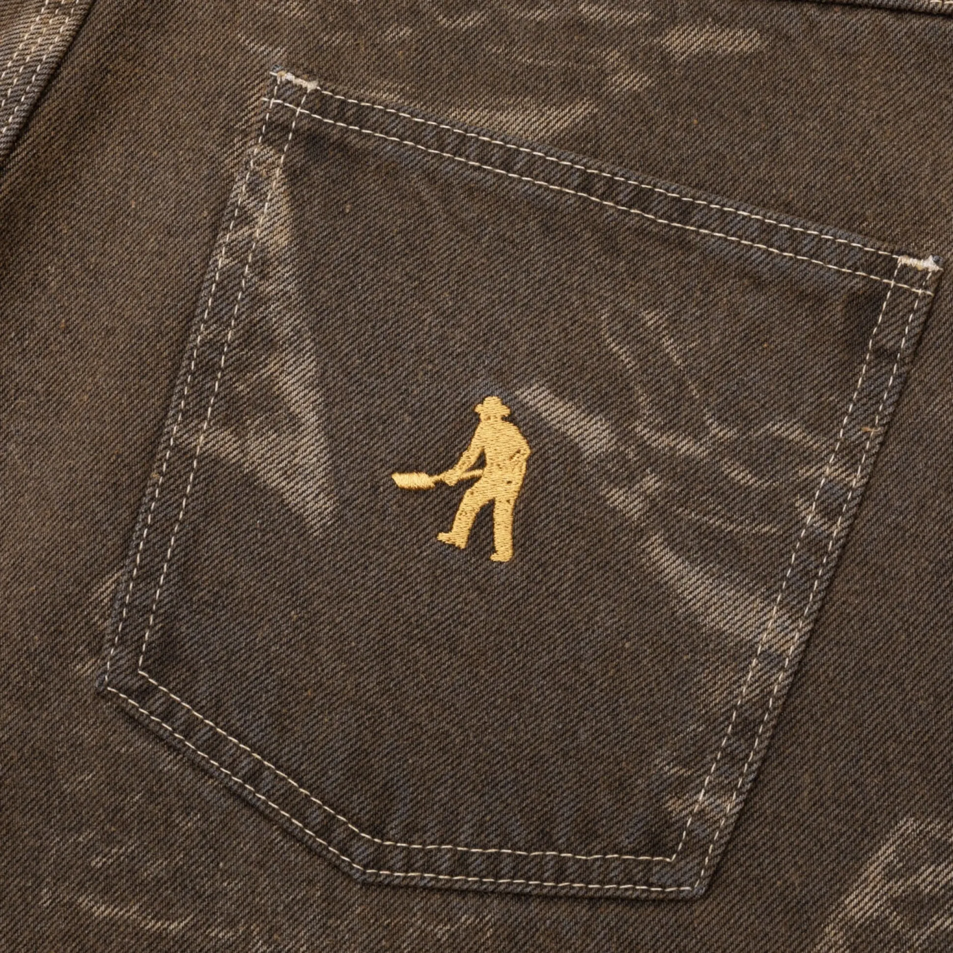 Pass~Port Workers Club Denim Short - Laser Etched Trinkets Over-Dye Br