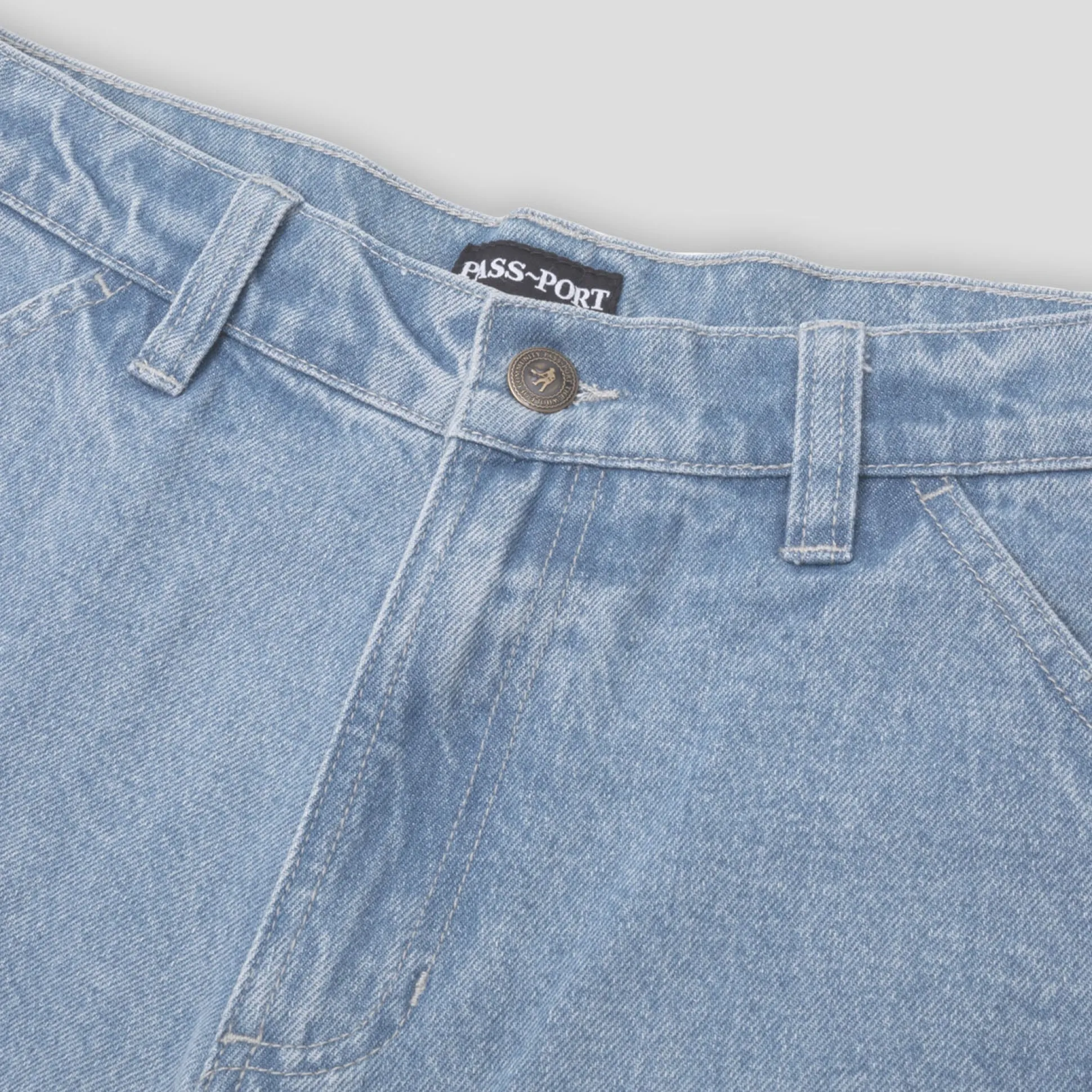 Pass~Port Workers Club Denim Jean Short - Washed Light Indigo