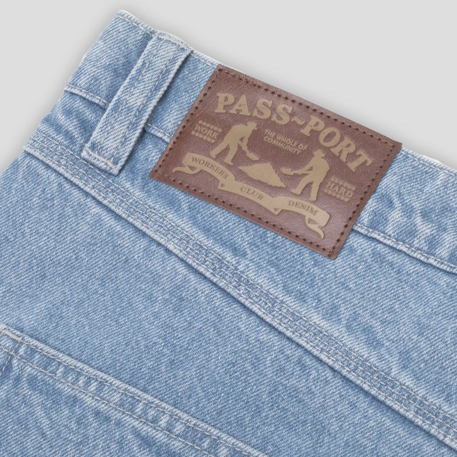 Pass~Port Workers Club Denim Jean Short - Washed Light Indigo