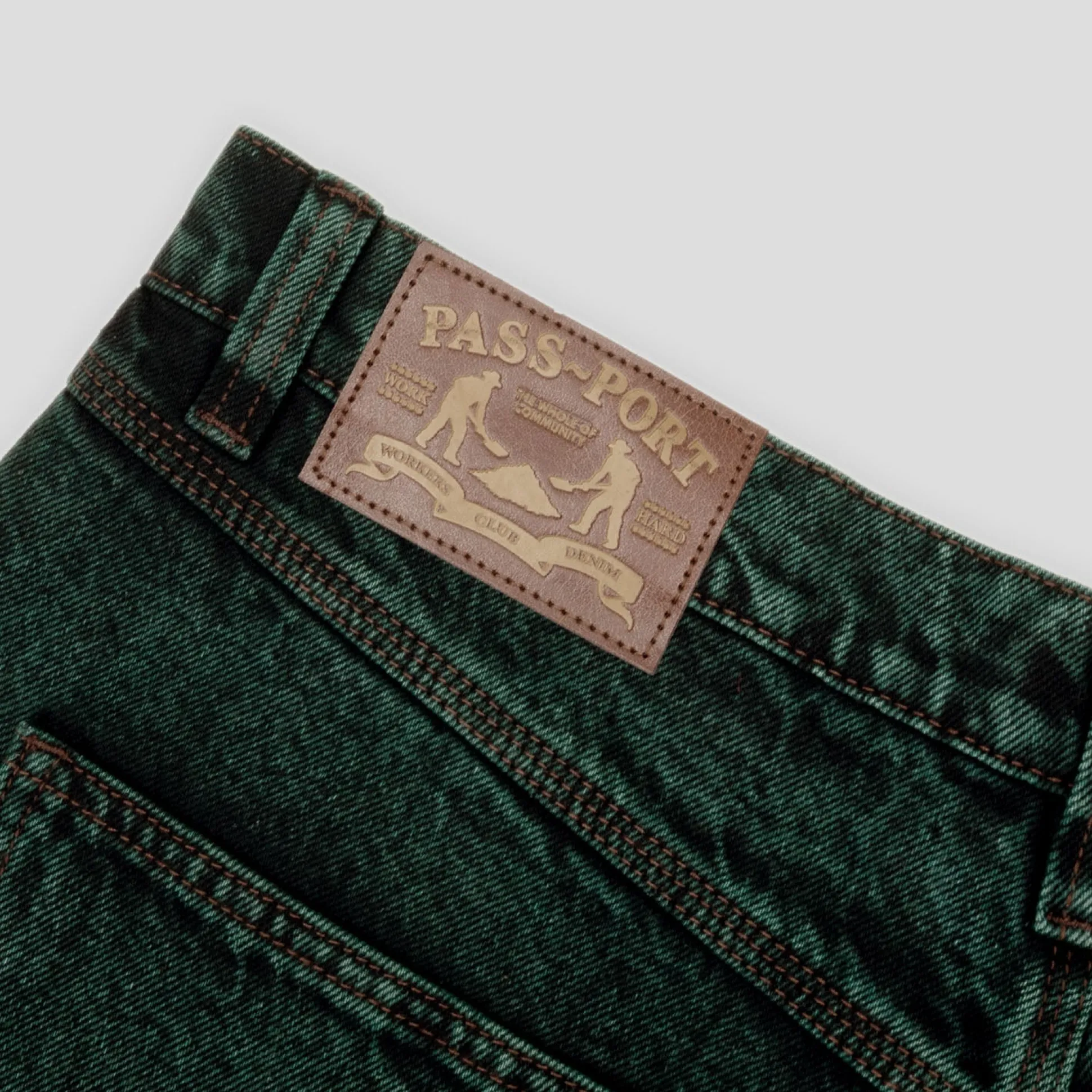 Pass~Port Workers Club Denim Jean - Dark Green Over-Dye