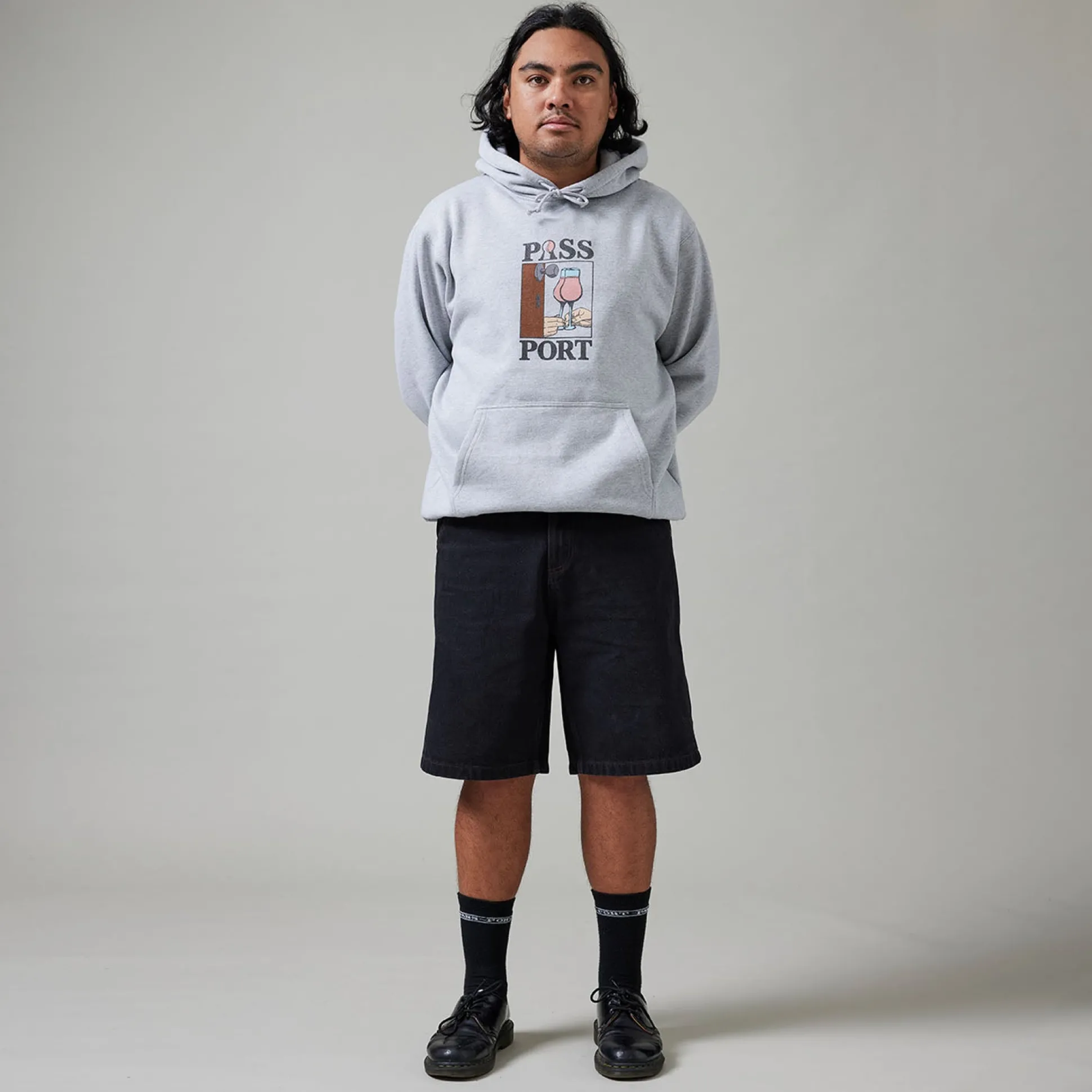 Pass~Port Workers Club Denim Jean Short - Washed Black / Brown Stitch