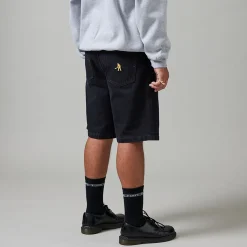 Pass~Port Workers Club Denim Jean Short - Washed Black / Brown Stitch