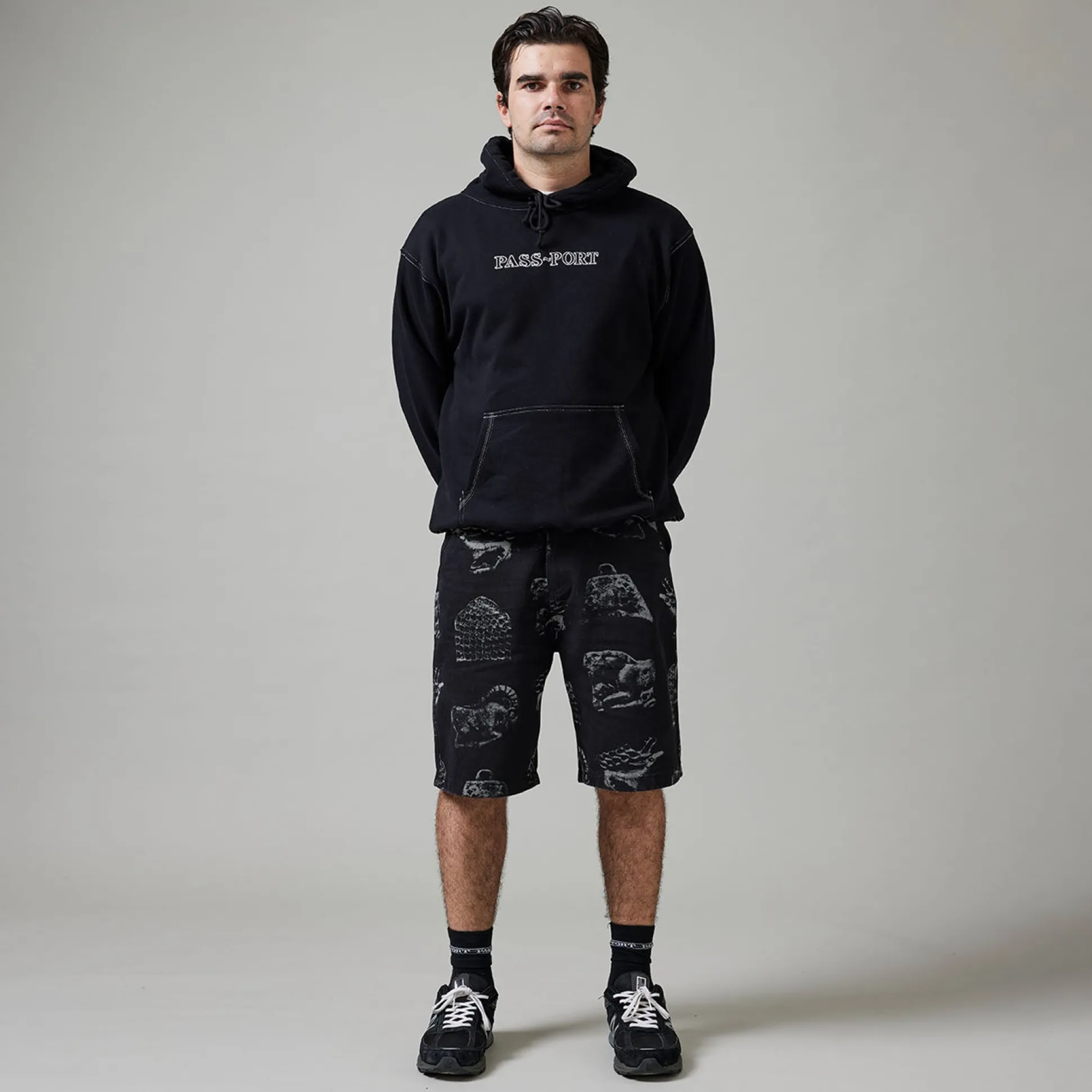 Pass~Port Workers Club Denim Short - Laser Etched Trinkets Black