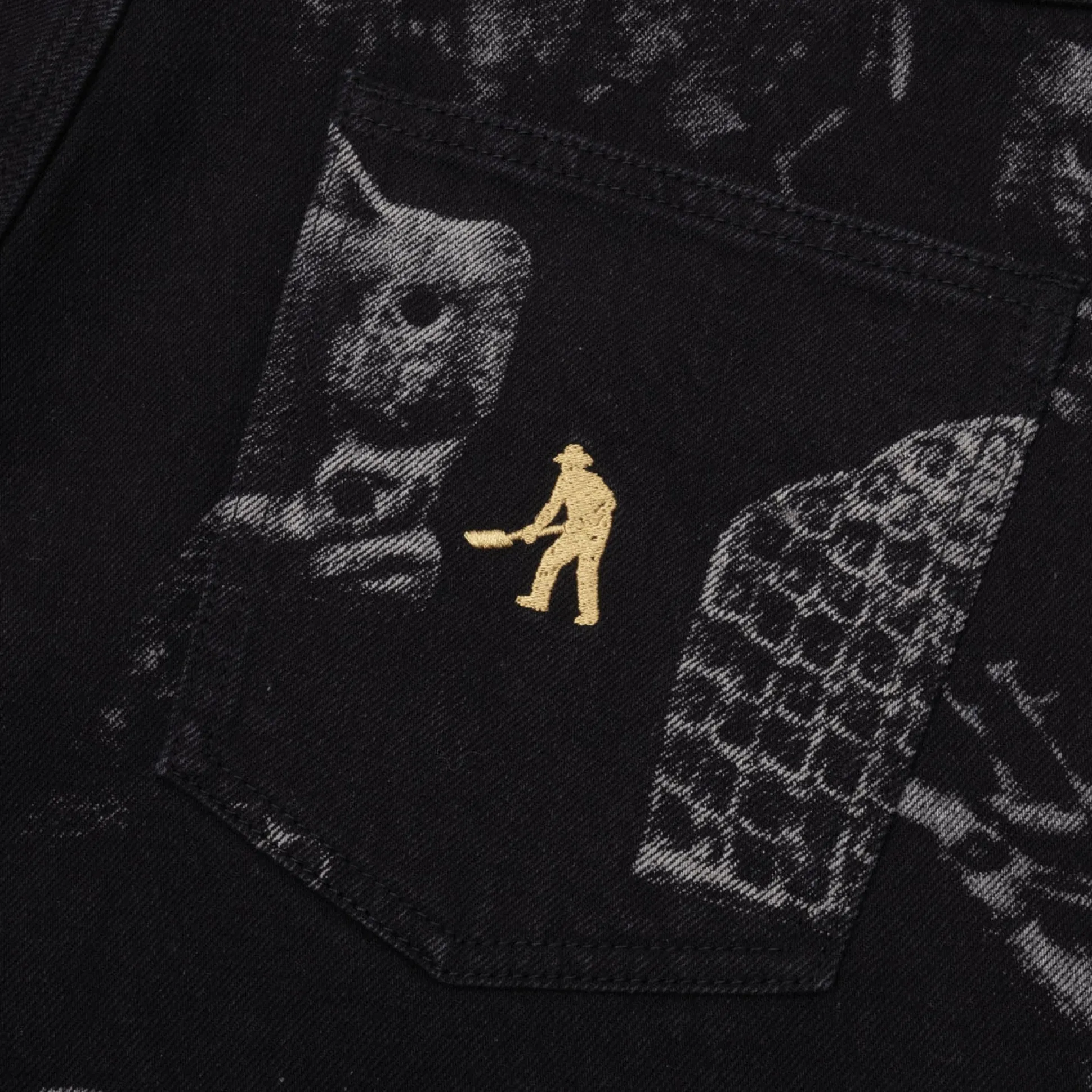 Pass~Port Workers Club Denim Short - Laser Etched Trinkets Black